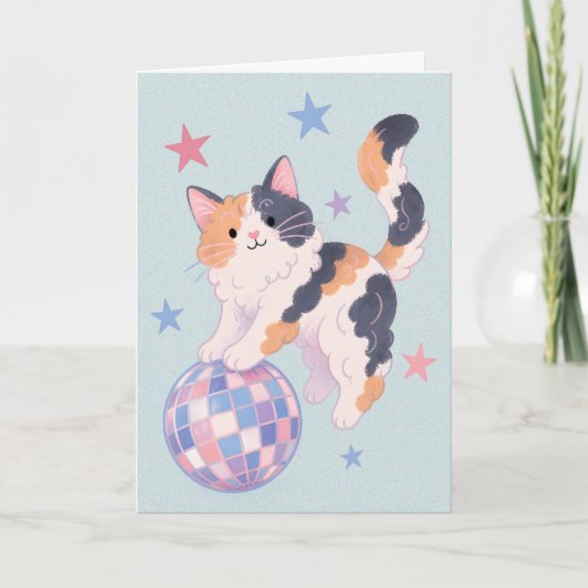 Disco Kat Wenskaart Kaart (Voorkant)