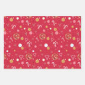 Disco Kerst Wrapping Papier Flat Sheet Set van 3 Inpakpapier Vel (Voorkant)