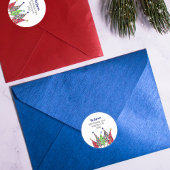 Disco Kerstbomen Retouradres Ronde Sticker