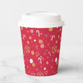 Disco Kerstmis in het rood Papieren Bekers (Links)