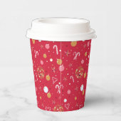 Disco Kerstmis in het rood Papieren Bekers (Rechts)