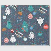 Disco Kerstmuziek Cassette Ghost Cadeaupapier (Vlak)