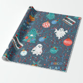 Disco Kerstmuziek Cassette Ghost Cadeaupapier (Uitgerold)