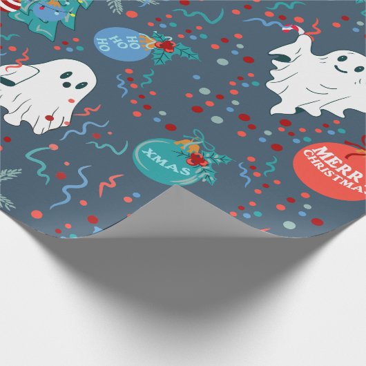 Disco Kerstmuziek Cassette Ghost Cadeaupapier (Hoek)