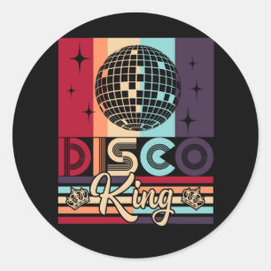 Disco King 1970  70s Dance Party Gift Ronde Sticker