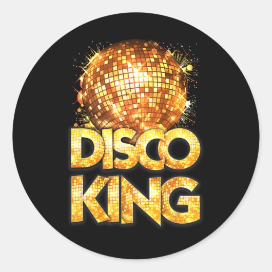 Disco King - Seventies Costume Disco Ball Ronde Sticker (Voorkant)