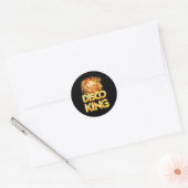 Disco King - Seventies Costume Disco Ball Ronde Sticker (Envelop)