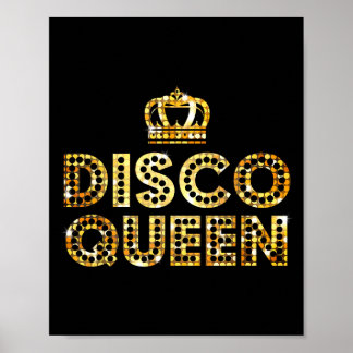 Disco koningin, retro 70's disco bijpassend koppel poster