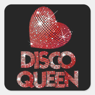 disco koningin retro 70s onderwerp vierkante sticker