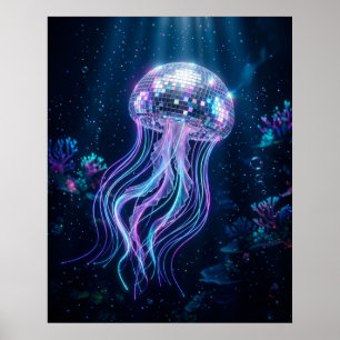 Disco Kwallen Neon Afgrond Poster