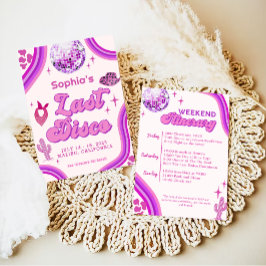 Disco Laatste Rodeo Cowgirl Bachelorette uitnodigi Kaart