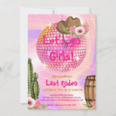 Disco Laatste Rodeo Cowgirl Vrijgezellenfeest Kaart (Voorkant)