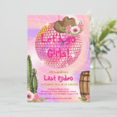 Disco Laatste Rodeo Cowgirl Vrijgezellenfeest Kaart (Staand voorkant)