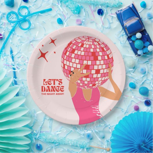 Disco Laten we de nacht wegdansen Papieren Bordje (Feest)