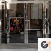 Disco Leeuw Raamsticker (Kantoordeur)
