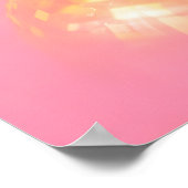 Disco Lemon Poster, Roze Y2K Spiegelbalfruit Poster (Hoek)