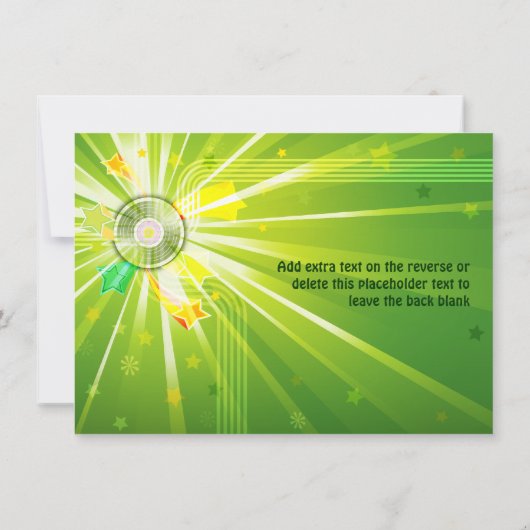 Disco Licht 70s Partij Kaart (Achterkant)