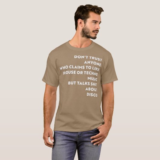 Disco liefhebbers 80s Dance Music vs House en Tech T-shirt (Voorkant volledig)