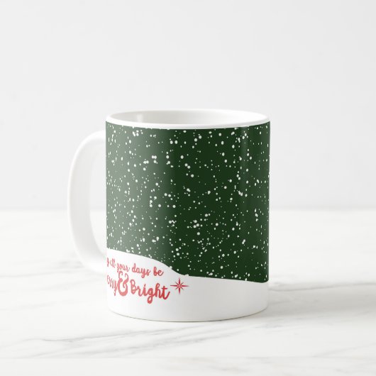 Disco Llama Holiday Merry & Bright 11oz Coffee Mok (Voorkant links)