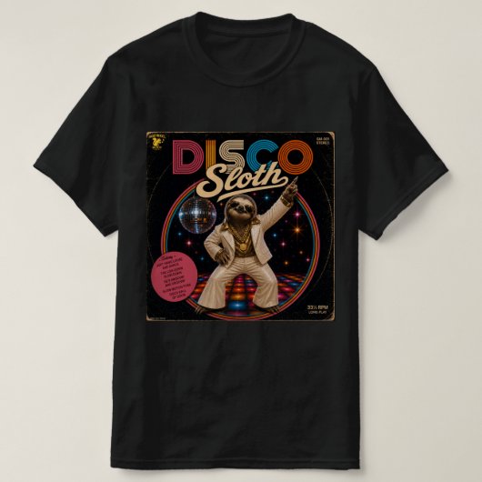 Disco Luiaard T-shirt (Design voorkant)