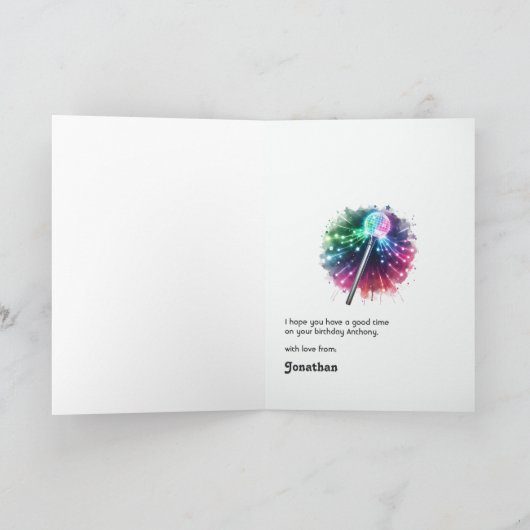 Disco Macarons Retro Verjaardag Kaart (Binnen)