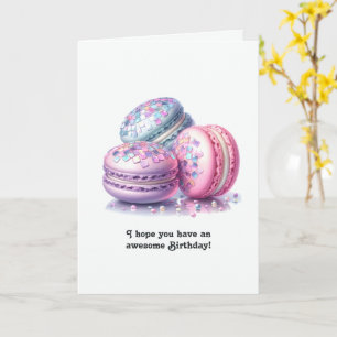 Disco Macarons Retro Verjaardag Kaart