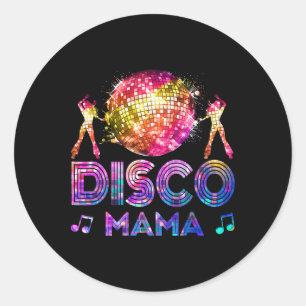 Disco Mama 70's thema Disco Queen  Seventi Ronde Sticker