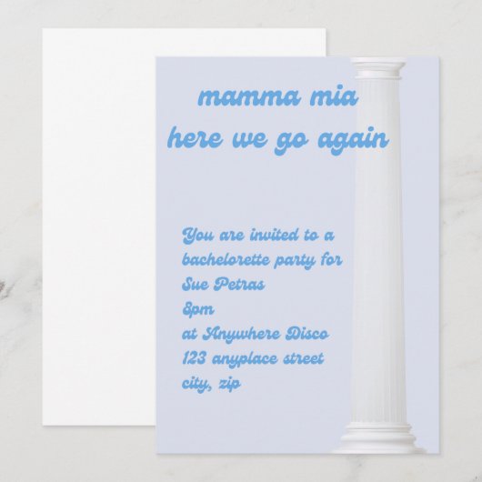 disco mamma mia bachelorette party kaart (Voorkant / Achterkant)