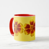 Disco Marigold Oranje en Red Summer Flower Mok (Voorkant links)