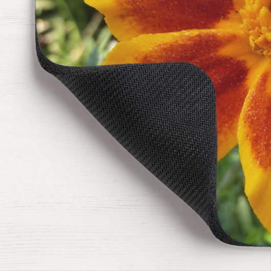 Disco Marigold Oranje en Red Summer Flower Muismat (Hoek)