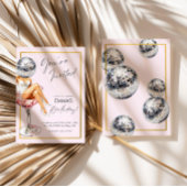 Disco Meisje in Cocktail Glas Verjaardag Uitnodige Kaart