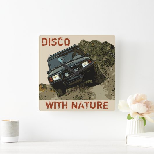 DISCO MET NATUUR VIERKANTE KLOK (Huis)