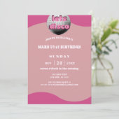 Disco Mirror Ball 21e Verjaardagsfeestuitnodiging Kaart (Staand voorkant)