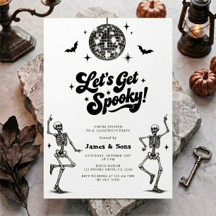 Disco Modern Griezelen Halloween Feest Kaart