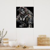 Disco Mozaïek Hond Poster | Moderne Wanddecoratie (Keuken)