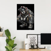Disco Mozaïek Hond Poster | Moderne Wanddecoratie (Thuiskantoor)