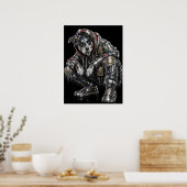 Disco Mozaïek Hond Poster | Moderne Wandkunst voor (Keuken)