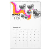 Disco Mushroom 2026 Y2K Office Planner Kalender (Feb 2027)