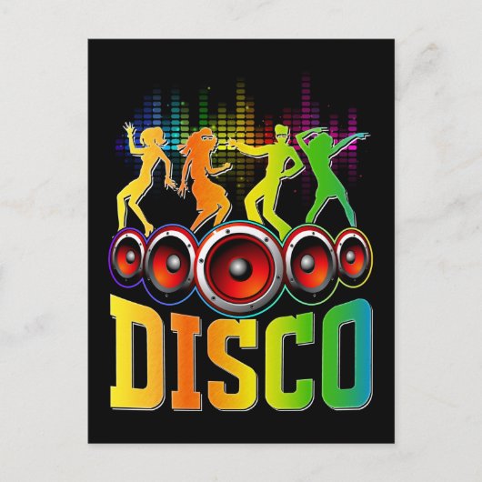 Disco Music 80s 90s Party Groove Funky Music Briefkaart (Voorkant)