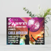 Disco Nacht Glam Verjaardagsfeest/ Afscheid Als Me Kaart (Staand voorkant)