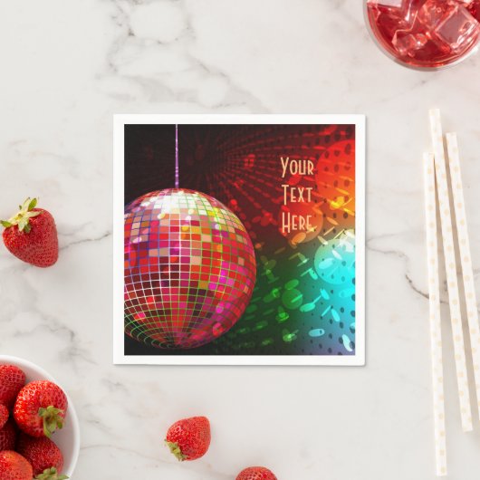 Disco Night 70's Retro Disco Ball Napkins Servetten (Insitu)