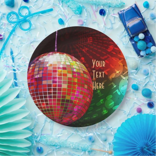 Disco Night 70's Retro Disco Ball Papieren Bordje (Feest)
