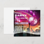 Disco Night Glam Birthday/Bachelorette Party Kaart (Voorkant / Achterkant)