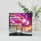 Disco Night Glam Birthday/Bachelorette Party Kaart (Staand voorkant)