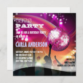 Disco Night Glam Verjaardagsfeest/Meidenavaknd Kaart (Voorkant / Achterkant)
