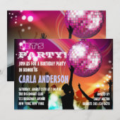 Disco Night Glam Verjaardagsfeest/Meidenavond Kaart (Voorkant / Achterkant)