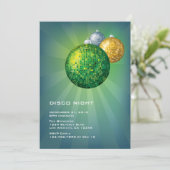 Disco Night New Year Uitnodiging (Staand voorkant)