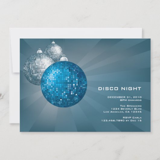 Disco Night New Year Uitnodiging (Voorkant)