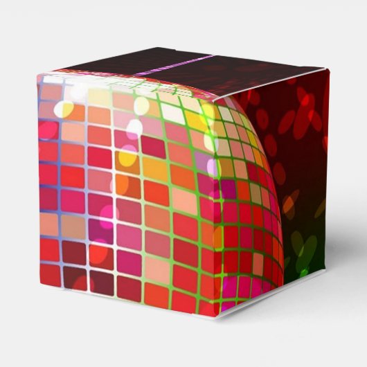 Disco Night Retro 70's Disco Ball Cube Favor Box Bedankdoosjes (Achterkant)