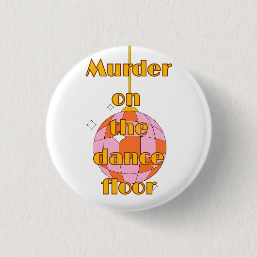 Disco op de dansvloer  ronde button 3,2 cm (Voorkant)